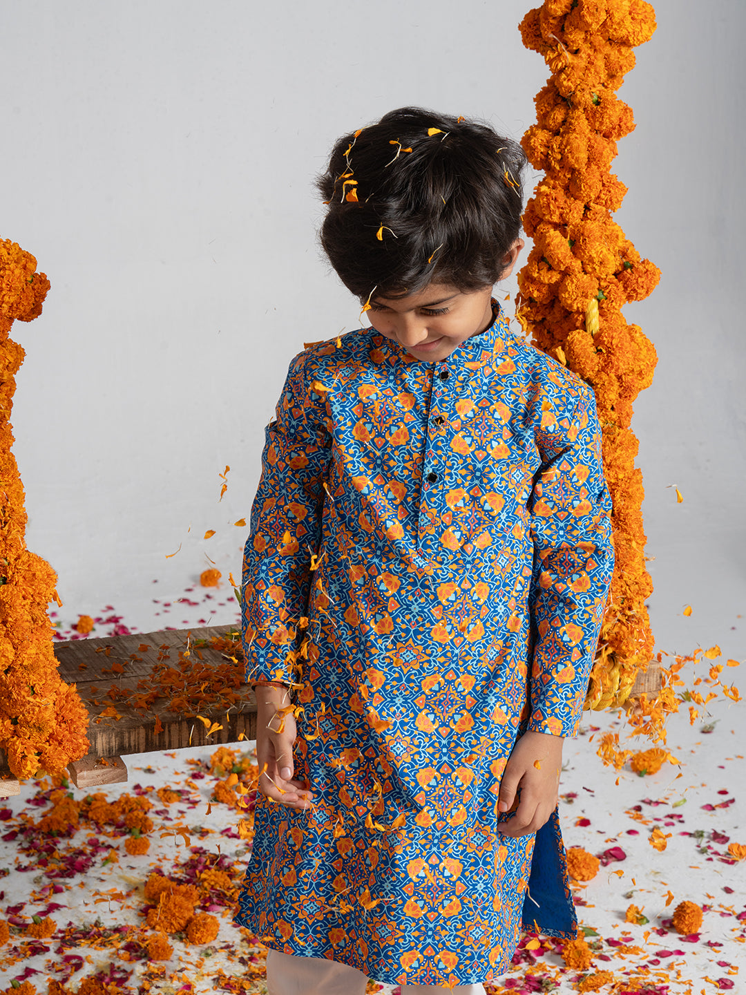 Vibrant Multi-Colored Kurta Set For Boys