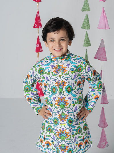 Lovely Printed Kurta Set For Boys