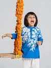 Boys Sky Blue Embroidered Kurta Set