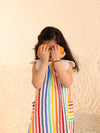 Striped Sleeveless Dress with Peter Pan Collar