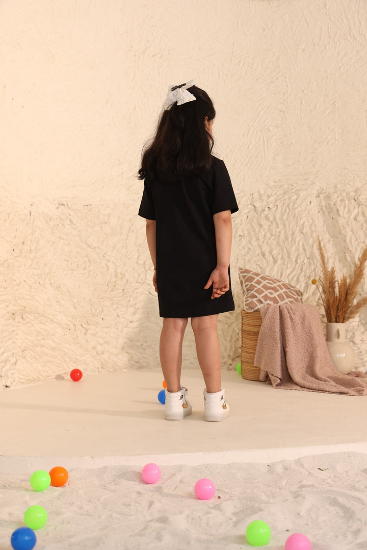 Shirt Polo Dress with Tropical Print