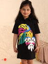 Shirt Polo Dress with Tropical Print