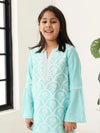 Girls Aqua Long Sleeve Kids Set