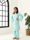 Girls Aqua Long Sleeve Kids Set