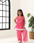 Girls Pink Sleeve Less Kids Set