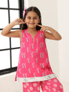 Girls Pink Sleeve Less Kids Set
