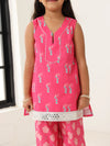 Girls Pink Sleeve Less Kids Set