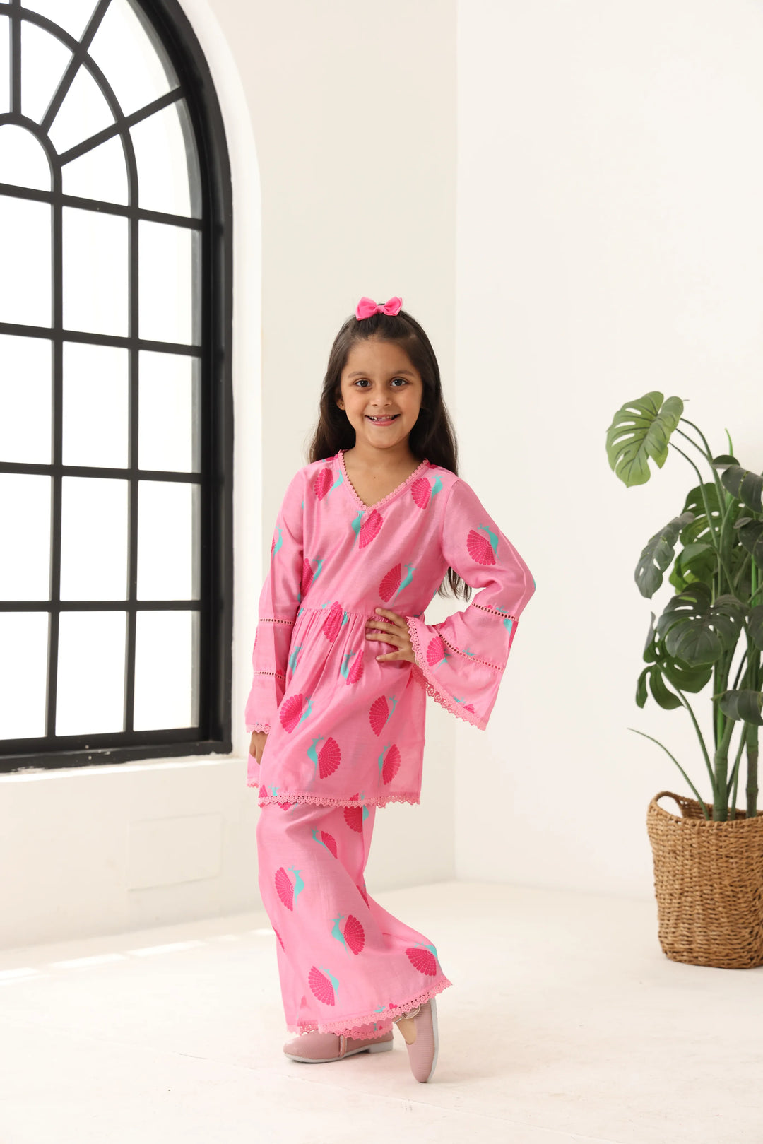 Girls Pink Long Sleeve Kids Set