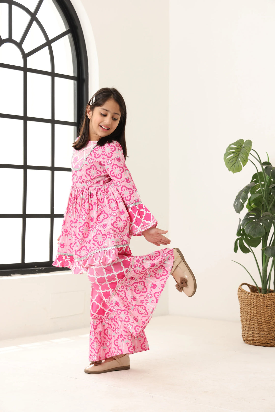 Girls Pink Long Sleeve Kids Set