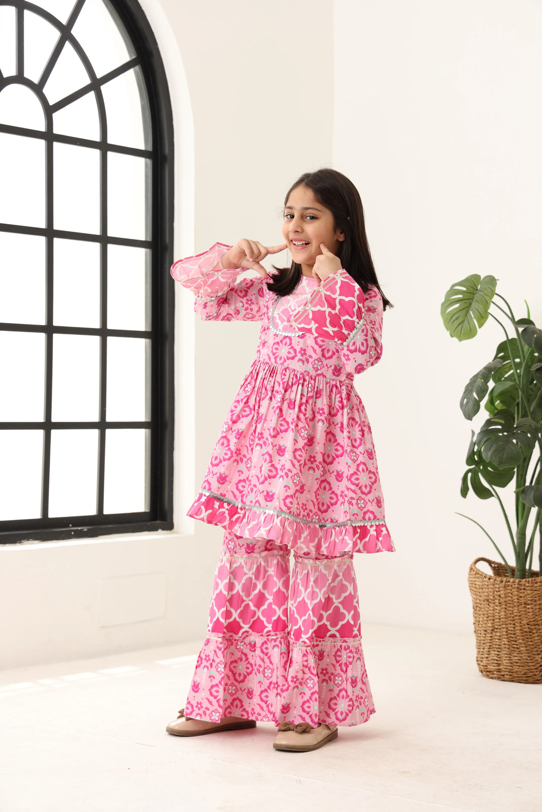 Girls Pink Long Sleeve Kids Set