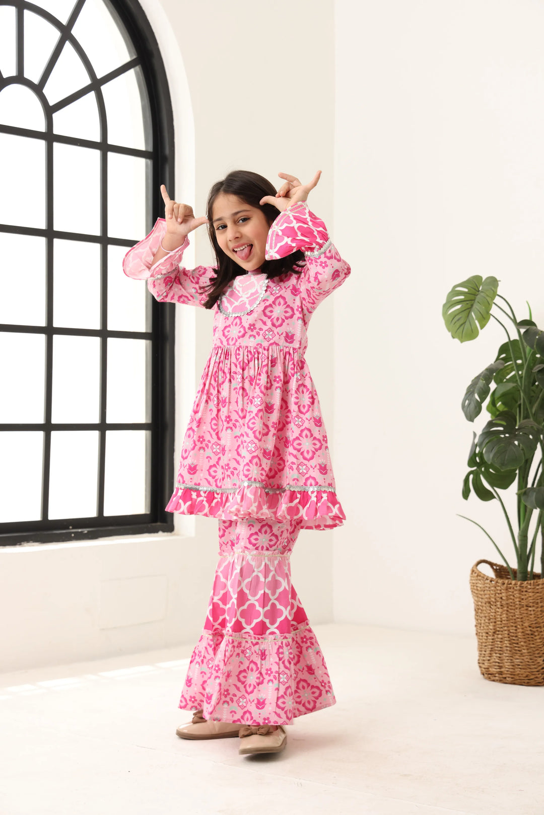Girls Pink Long Sleeve Kids Set