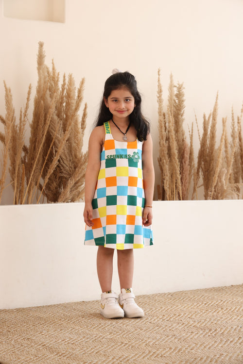 Lycra jersey Sleevless Printed Dress