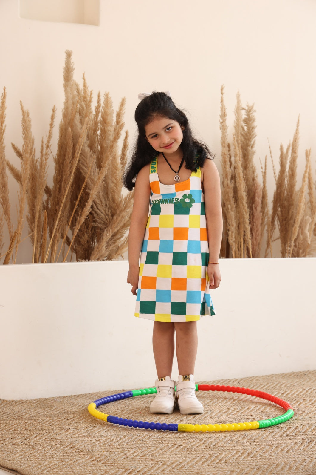 Lycra jersey Sleevless Printed Dress