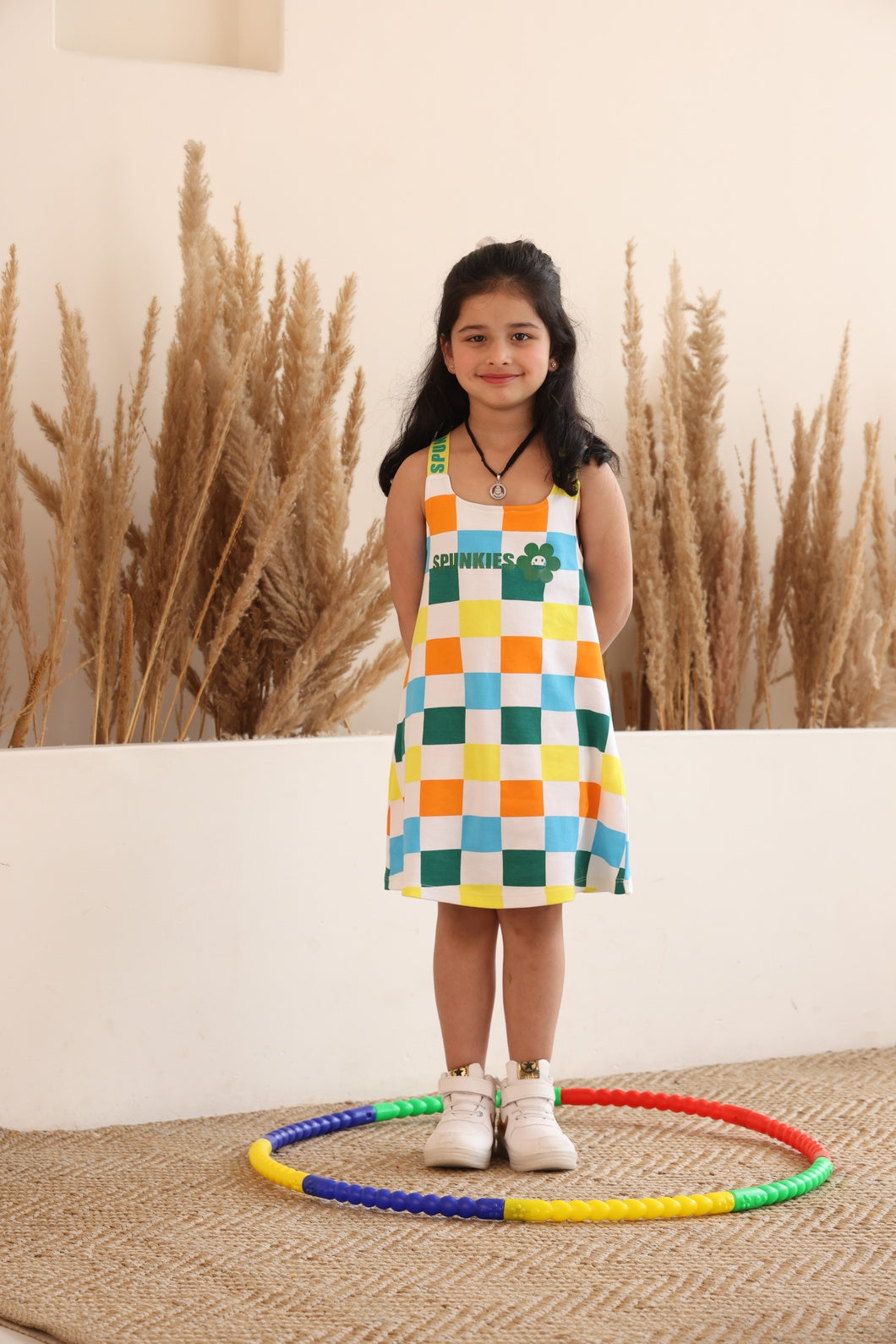 Lycra jersey Sleevless Printed Dress