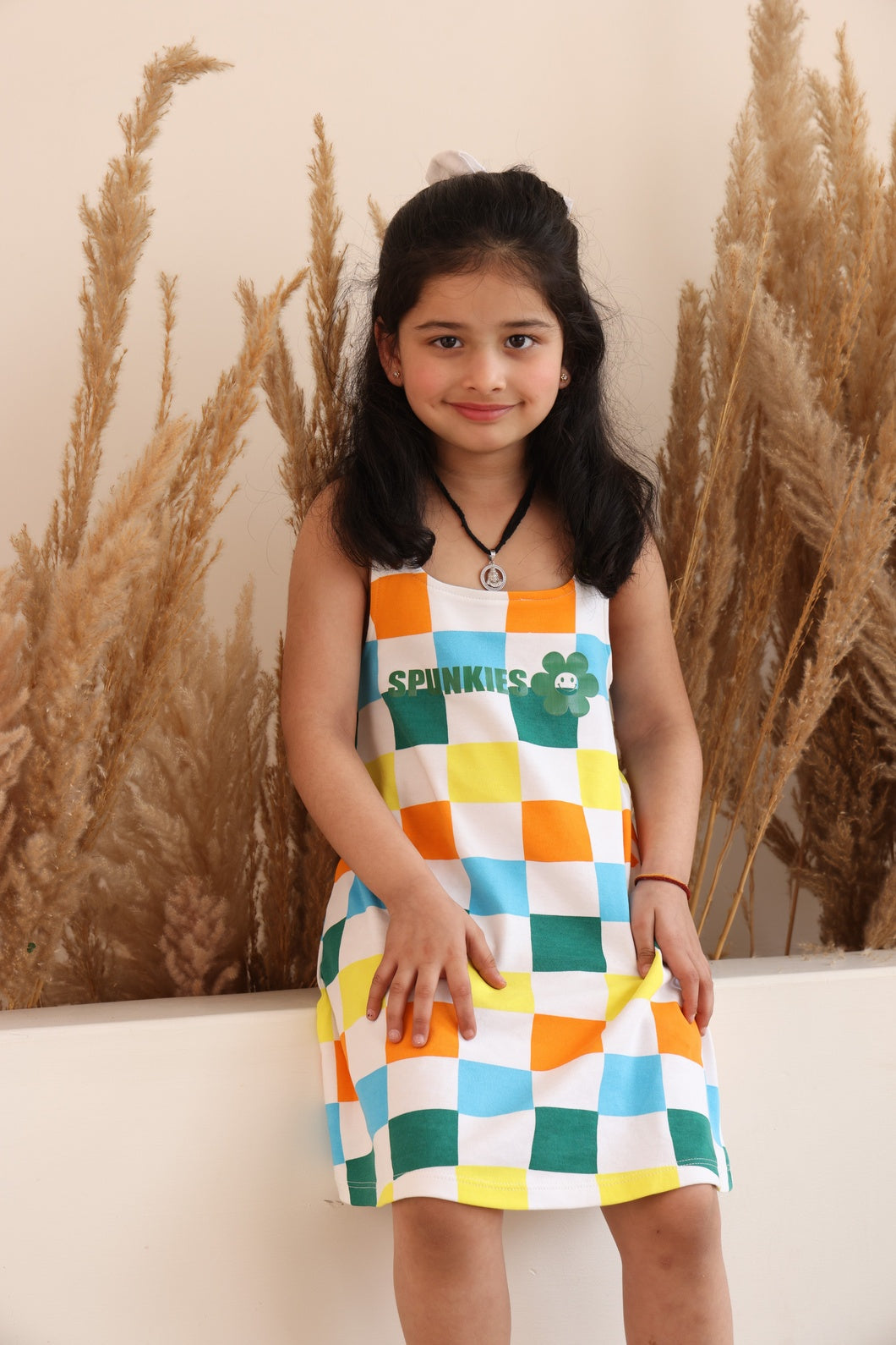 Lycra jersey Sleevless Printed Dress