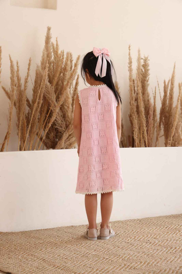 Spunkies Multi Girls Solid Round Neck Short Sleeves Fit & Flare Dress