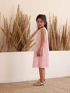 Spunkies Multi Girls Solid Round Neck Short Sleeves Fit & Flare Dress