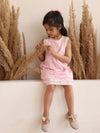 Spunkies Multi Girls Solid Round Neck Short Sleeves Fit & Flare Dress