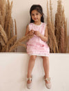 Spunkies Multi Girls Solid Round Neck Short Sleeves Fit & Flare Dress