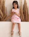 Spunkies Multi Girls Solid Round Neck Short Sleeves Fit & Flare Dress