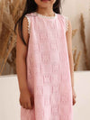 Spunkies Multi Girls Solid Round Neck Short Sleeves Fit & Flare Dress