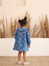 Spunkies Girls Blue Denim Embroidered Dress