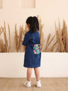 Spunkies Blue Denim Square Neck Short Sleeves Shirt