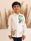 Spunkies Boys Cotton Shirt with Graphic Design