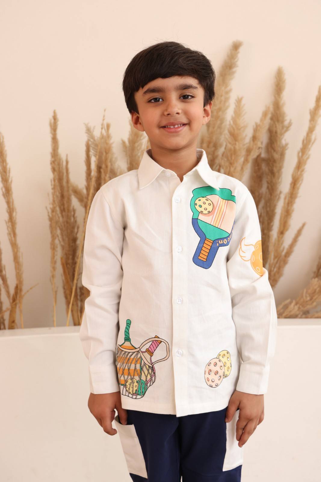 Spunkies Boys Cotton Shirt with Graphic Design