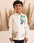 Spunkies Boys Cotton Shirt with Graphic Design