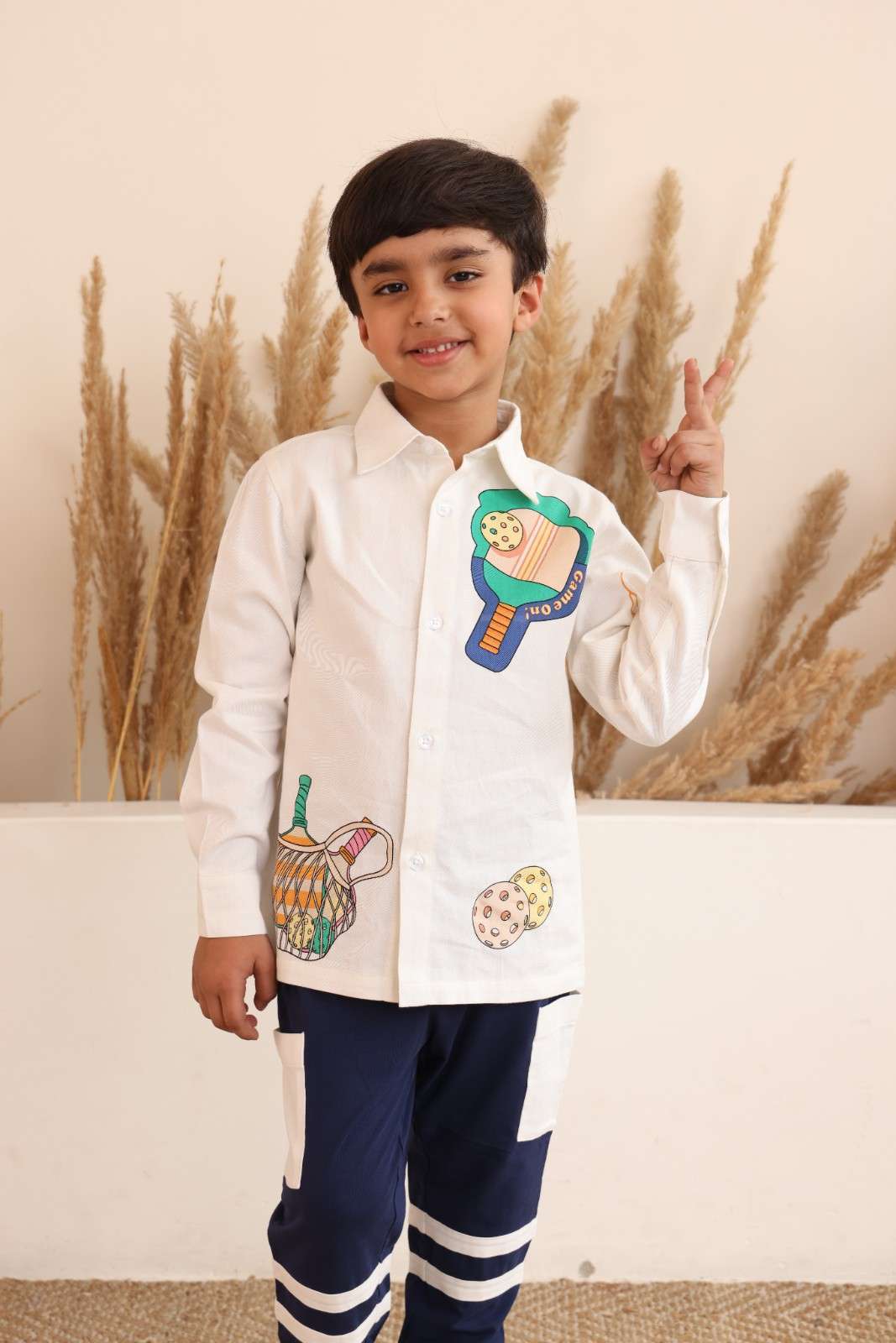 Spunkies Boys Cotton Shirt with Graphic Design