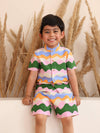 Spunkies Rainbow Waves Shirt & Shorts Set