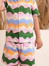 Spunkies Rainbow Waves Shirt & Shorts Set
