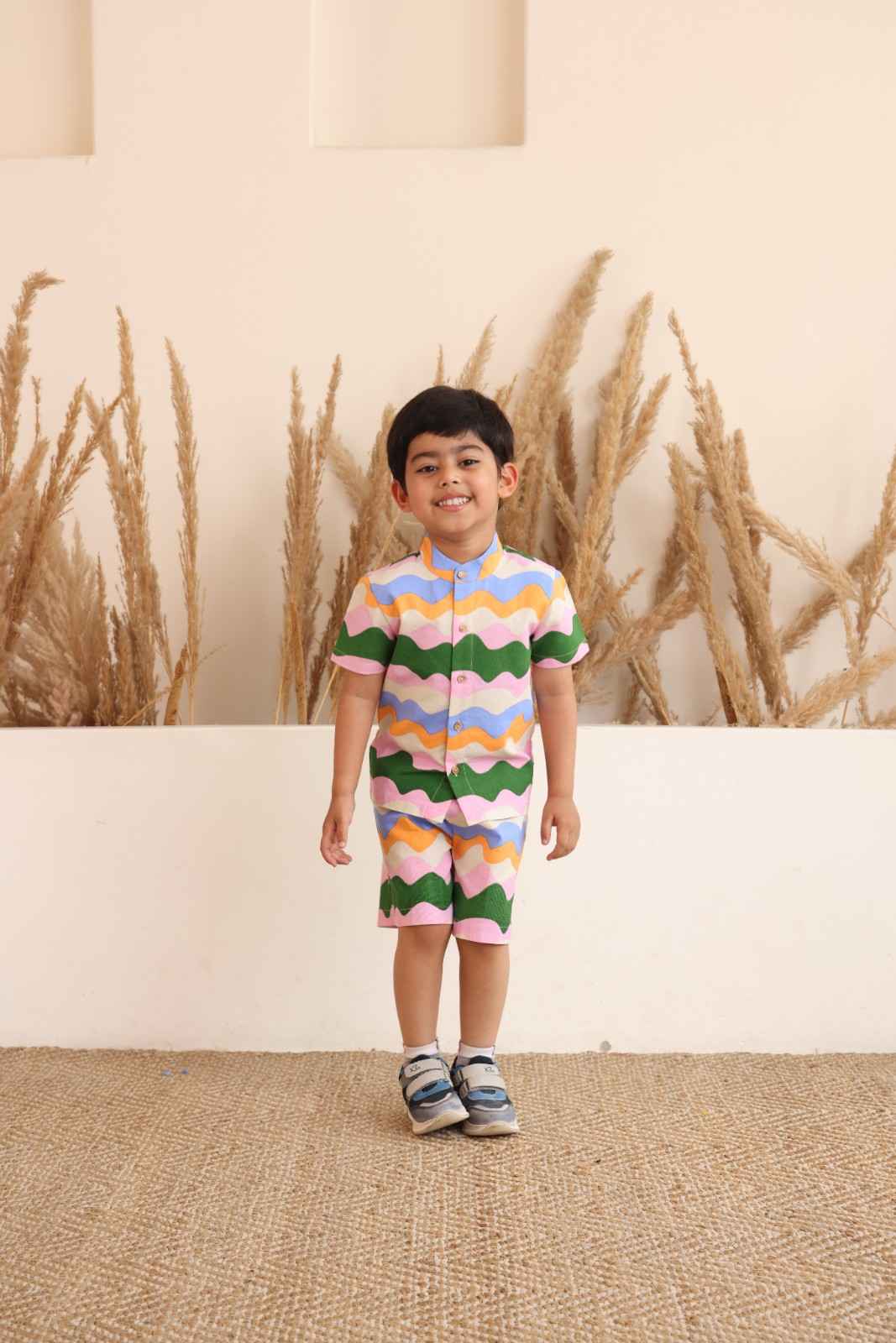 Sponkies Spunkies Rainbow Waves Shirt & Shorts Set