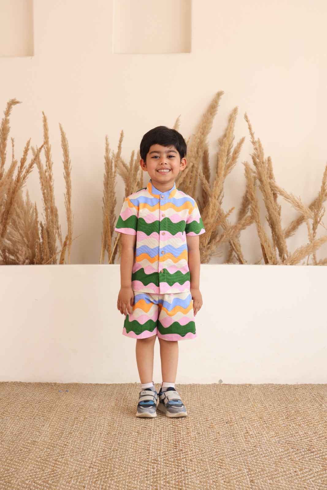 Spunkies Rainbow Waves Shirt & Shorts Set