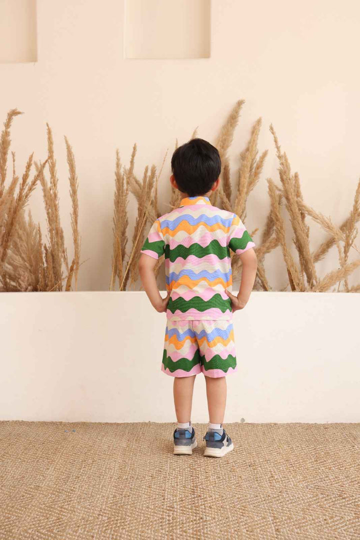 Spunkies Rainbow Waves Shirt & Shorts Set