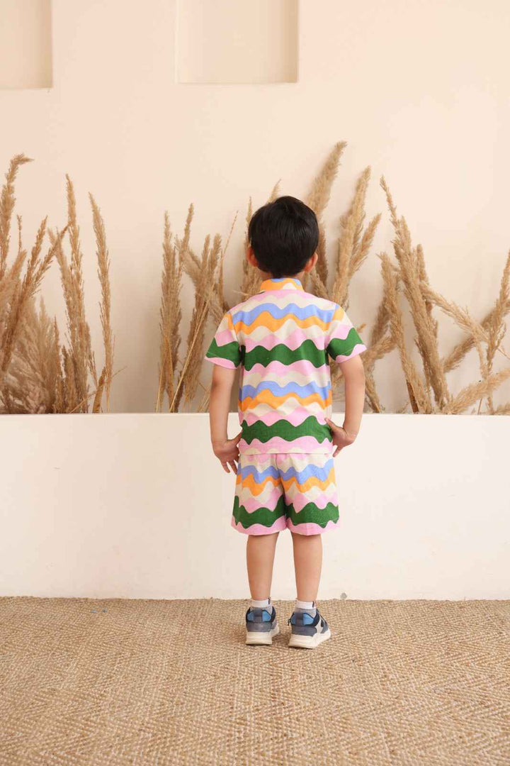 Spunkies Rainbow Waves Shirt & Shorts Set