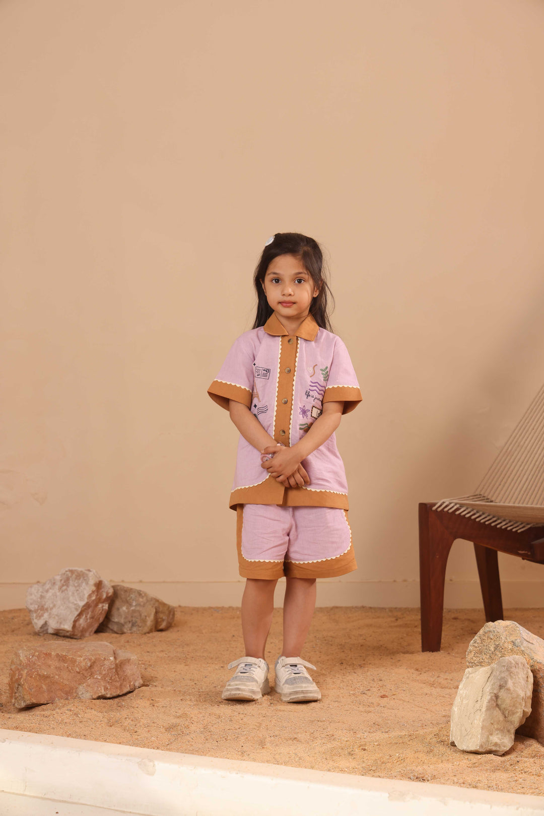 Spunkies Girls Purple T-Shirt and Shorts Set