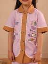 Spunkies Girls Purple T-Shirt and Shorts Set