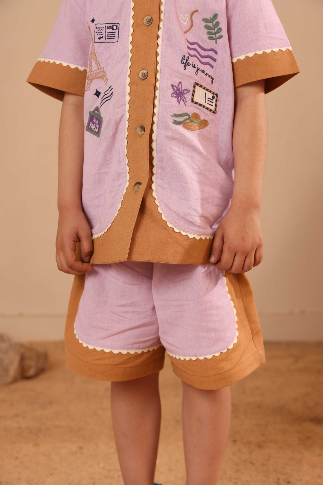 Spunkies Girls Purple T-Shirt and Shorts Set