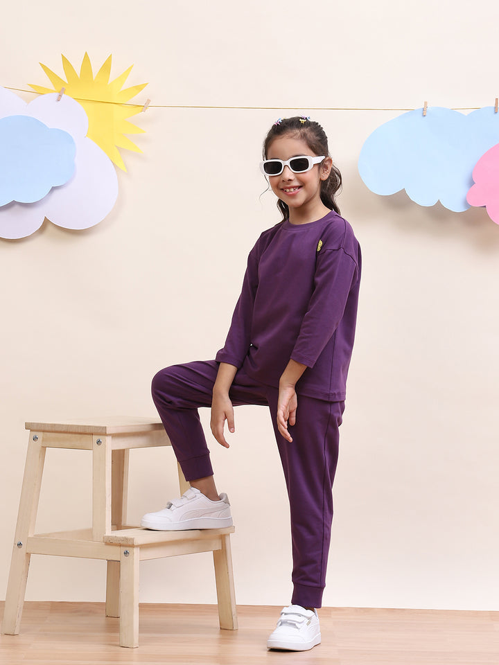Unisex Kids Comfortable Purple Set