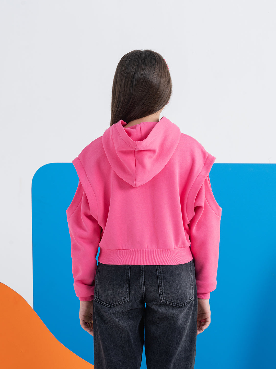 Stylish Hoodie with Laser Cut Flower Patch