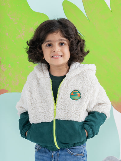 Cozy Charm Green And White Hoodie