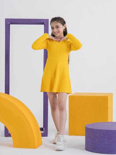 Vibrant Yellow Girls Dress