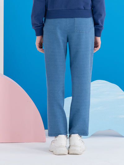 Printed Drawcord Blue Pants