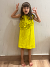 Lime Sleeveless 3D Floral Dress