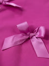 Girls Pink Full Sleeve Fleece Bow Sweatshirt