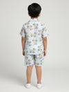 Boys Light Blue Dachshund Print Cotton Co-Ord Set