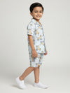 Boys Light Blue Dachshund Print Cotton Co-Ord Set