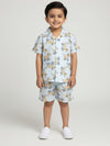 Boys Light Blue Dachshund Print Cotton Co-Ord Set